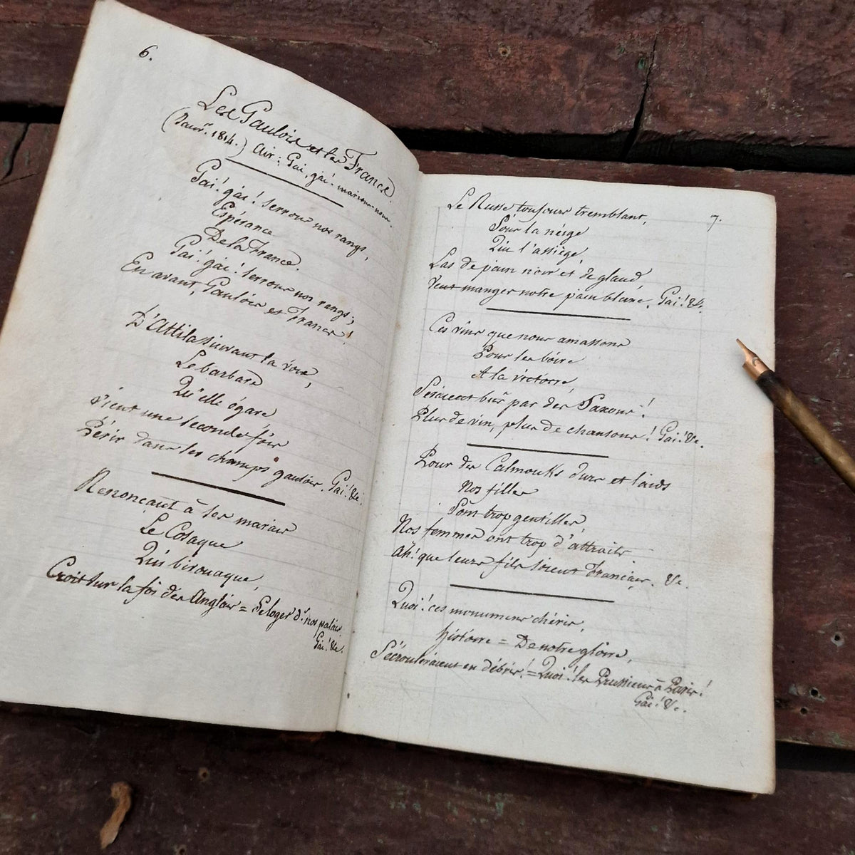 Recueil manuscrit « Chansons de Béranger » - Vers 1813