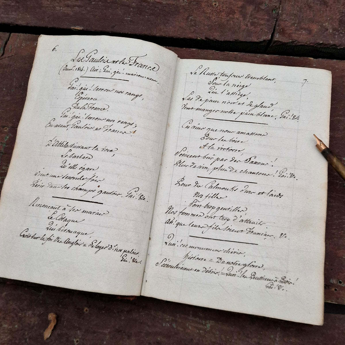 Recueil manuscrit « Chansons de Béranger » - Vers 1813