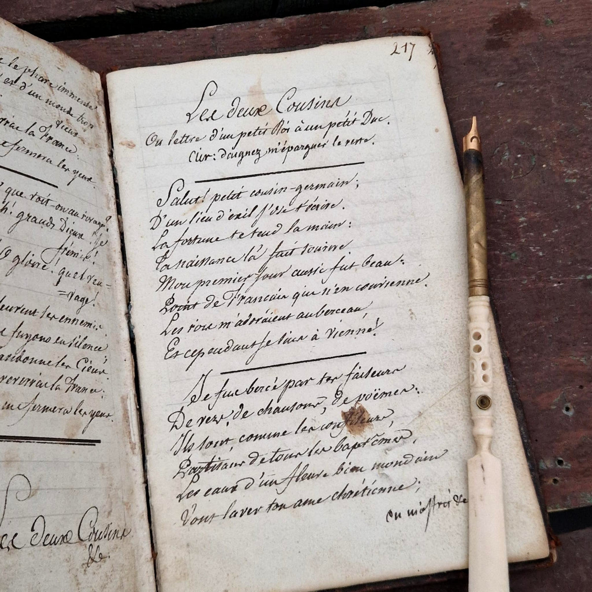 Recueil manuscrit « Chansons de Béranger » - Vers 1813