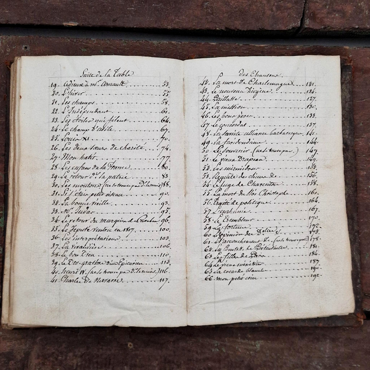 Recueil manuscrit « Chansons de Béranger » - Vers 1813