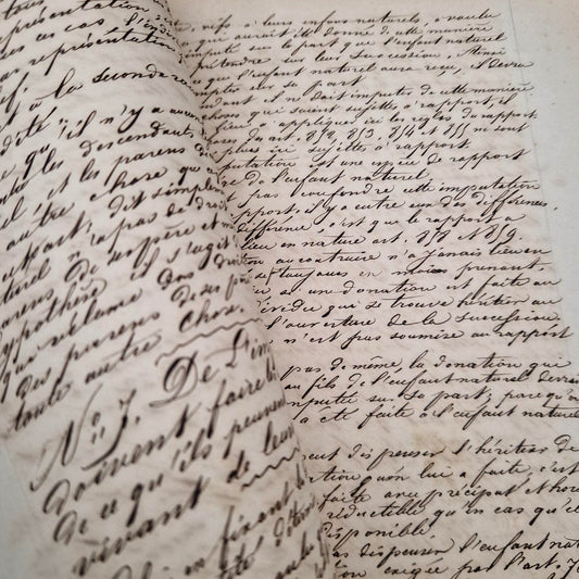Handwritten civil law course - 1851 / 1852 - 620 pages