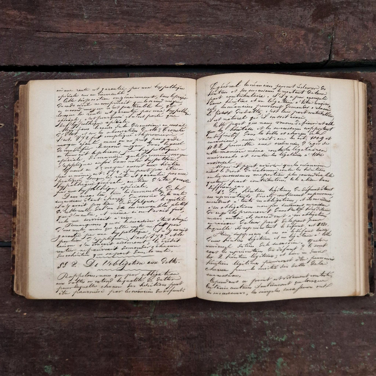 Cours de droit civil manuscrit - 1851 / 1852 - 620 pages