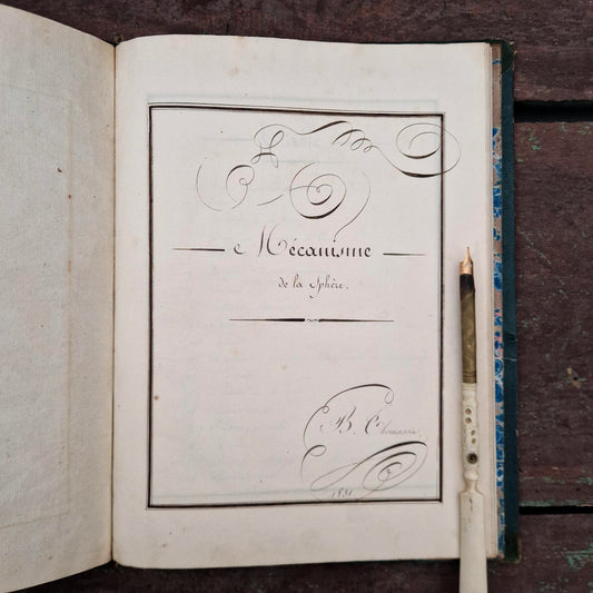 Cahier manuscrit d’astronomie « Mécanisme de la sphère » - 1831
