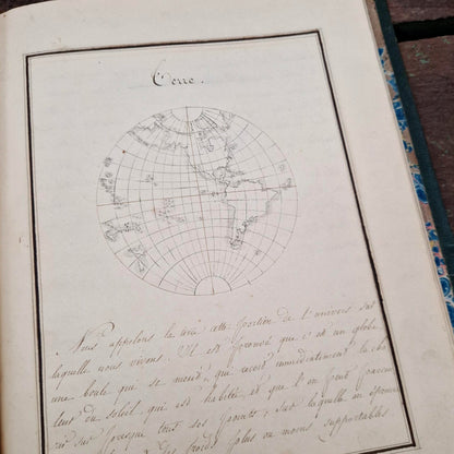 Cahier manuscrit d’astronomie « Mécanisme de la sphère » - 1831