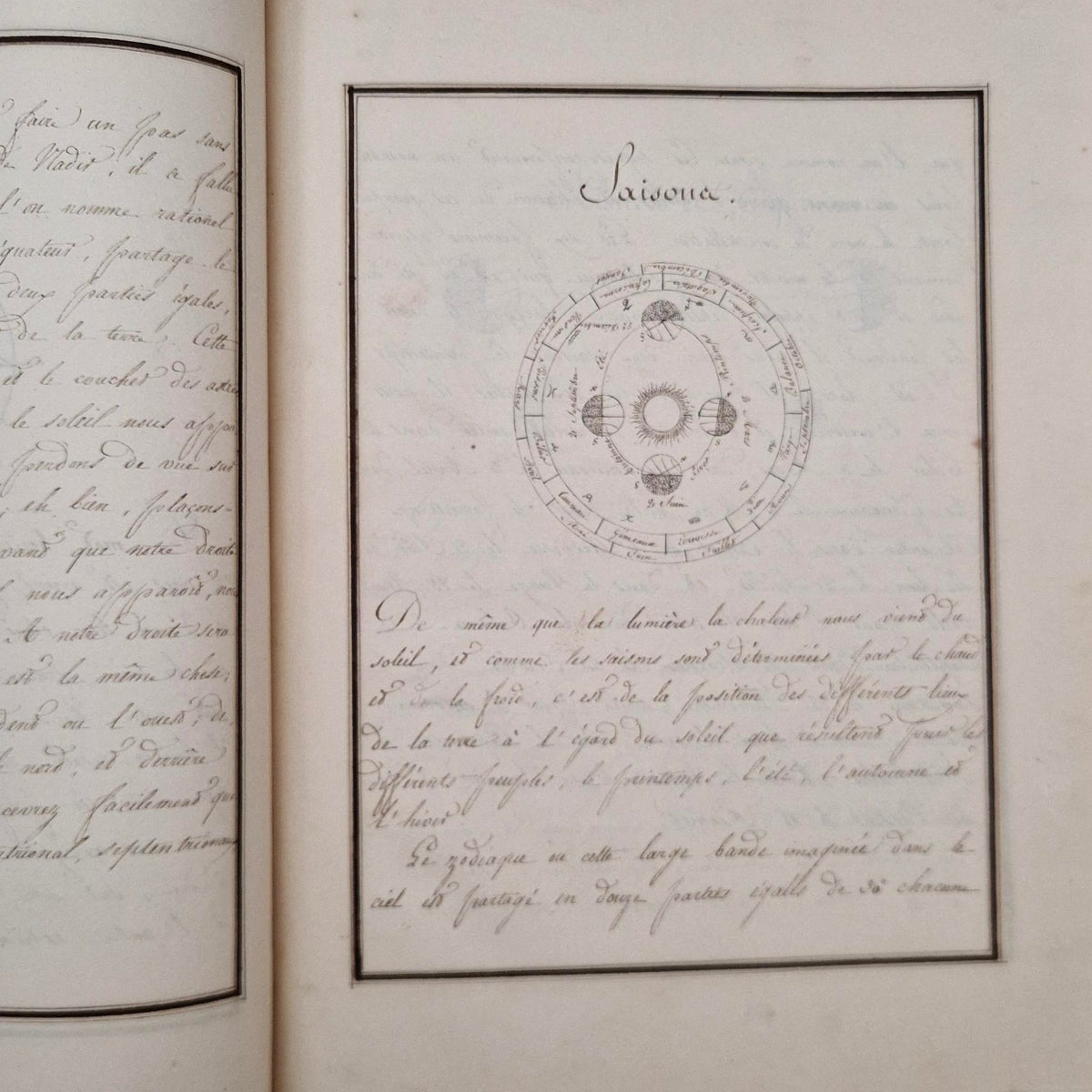 Cahier manuscrit d’astronomie « Mécanisme de la sphère » - 1831