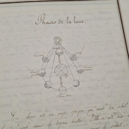 Cahier manuscrit d’astronomie « Mécanisme de la sphère » - 1831