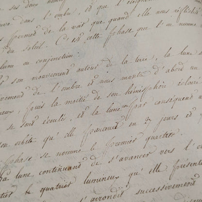 Cahier manuscrit d’astronomie « Mécanisme de la sphère » - 1831