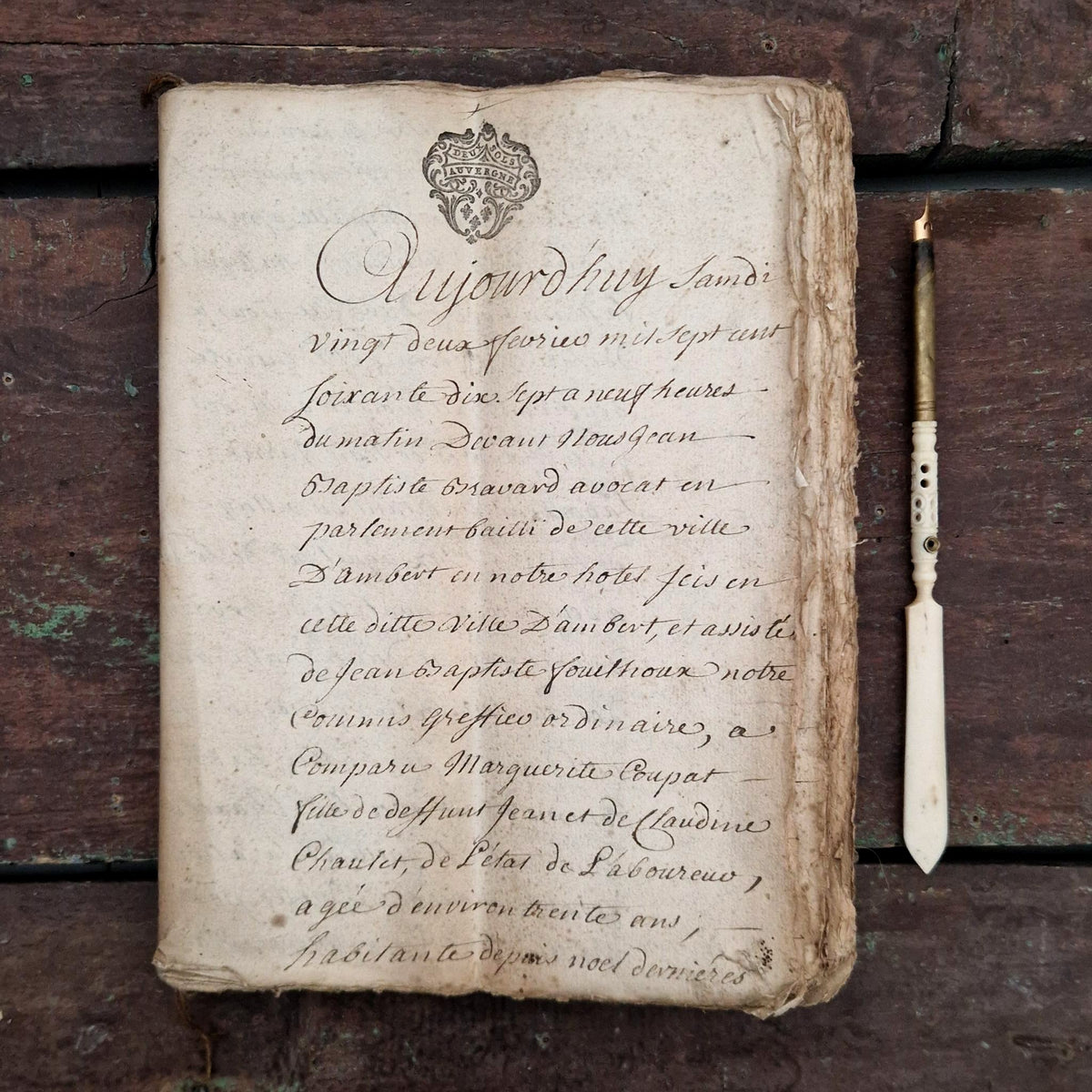 Ancien dossier manuscrit - XVIIIe (1777) - 160 pages