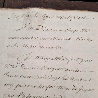 Ancien dossier manuscrit - XVIIIe (1777) - 160 pages