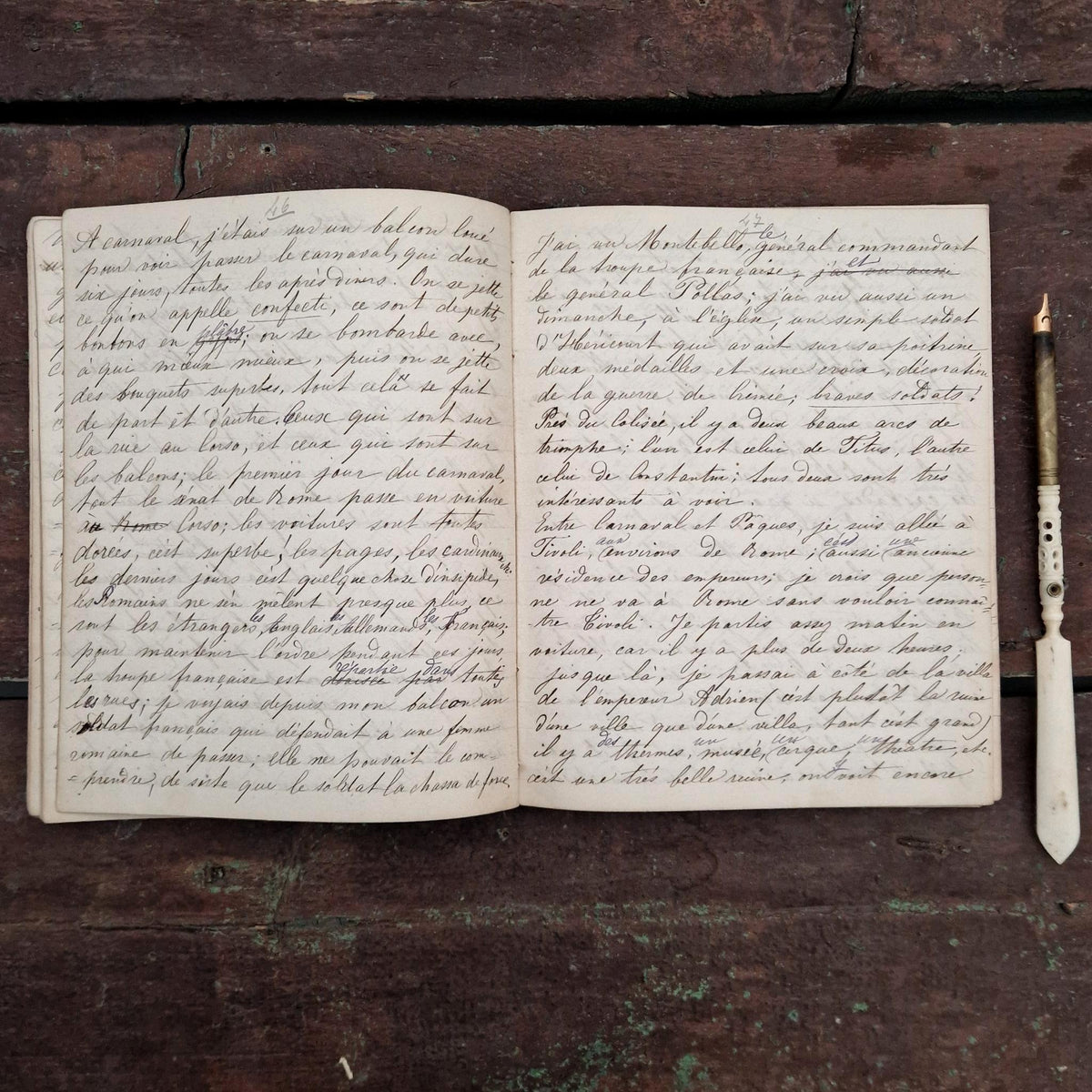 Journal manuscrit de voyage en Italie - Émilie - 1863