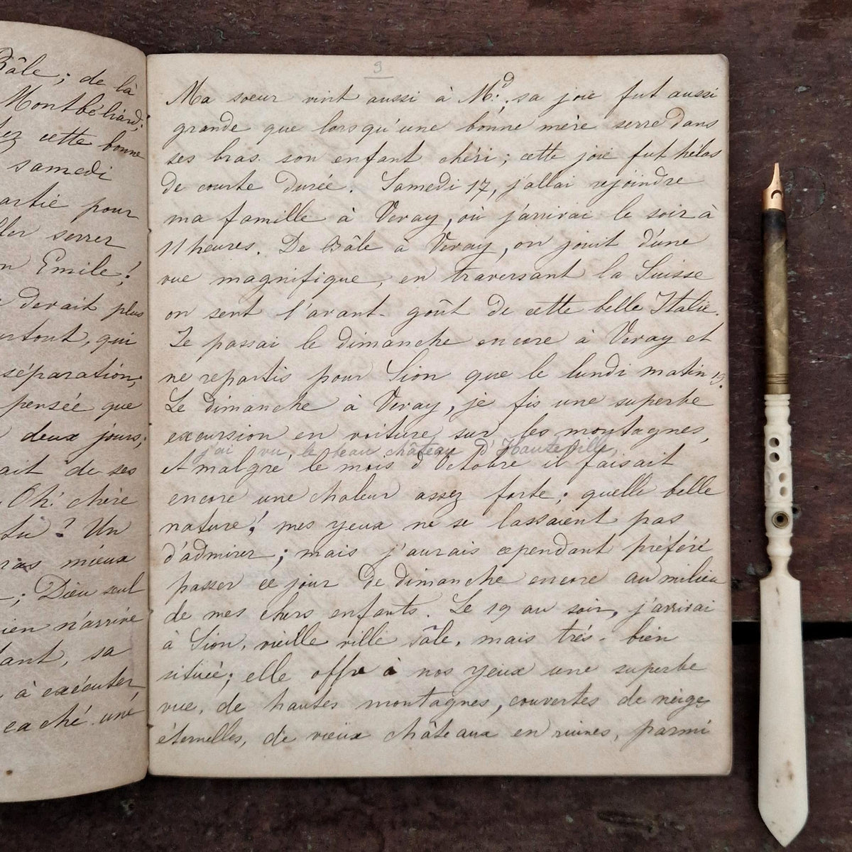 Journal manuscrit de voyage en Italie - Émilie - 1863