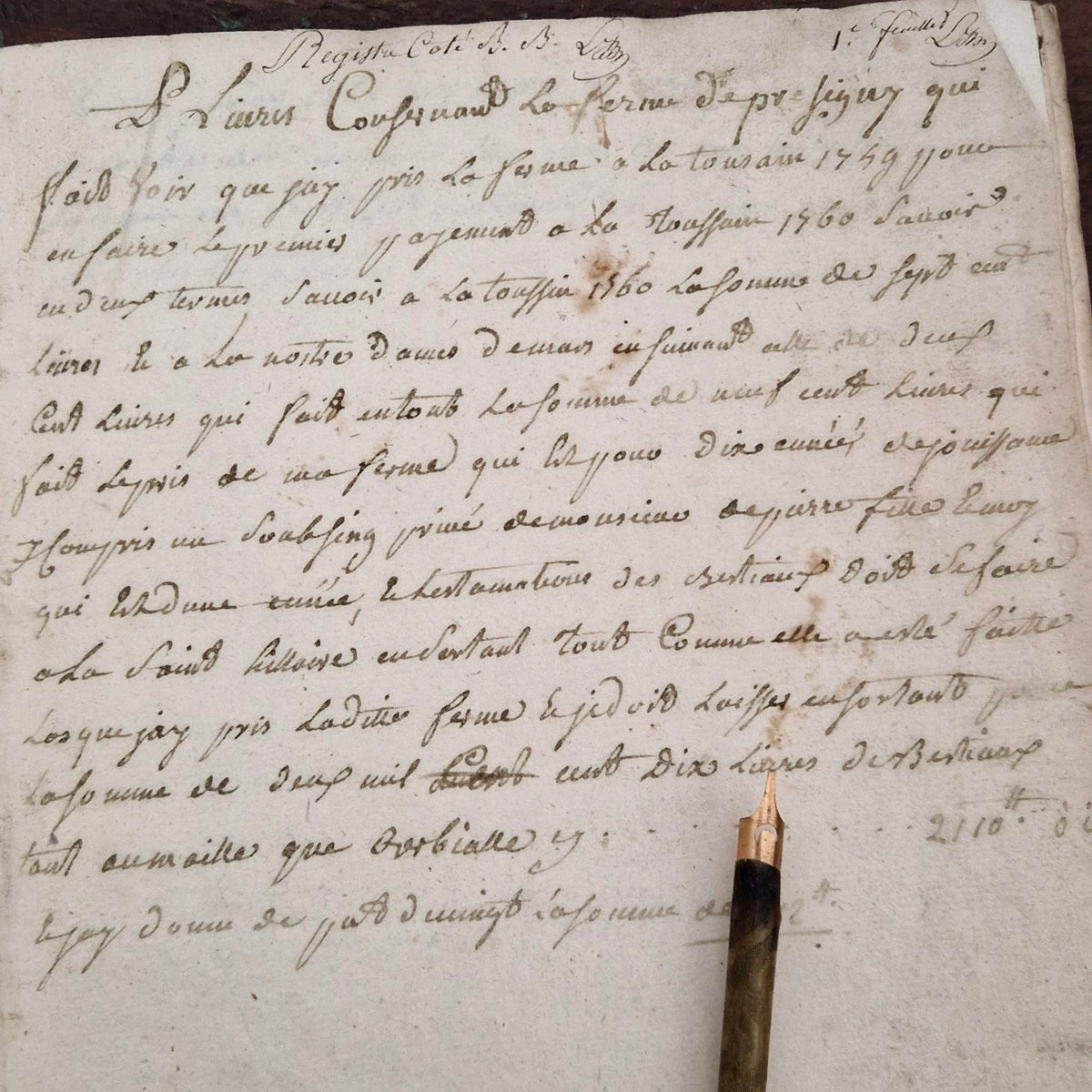 Ancien registre manuscrit -  Fin XVIIIe / Début XIXe