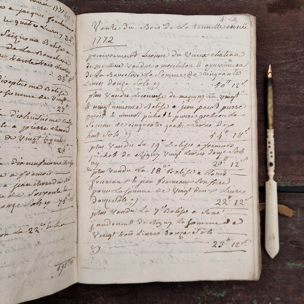 Ancien registre manuscrit -  Fin XVIIIe / Début XIXe