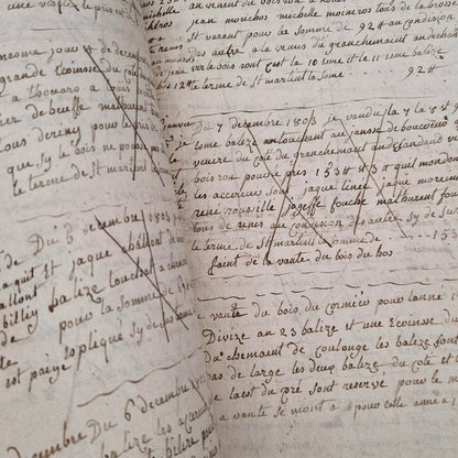 Ancien registre manuscrit -  Fin XVIIIe / Début XIXe
