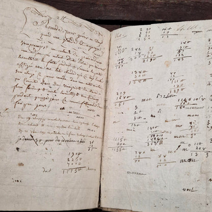 Ancien registre manuscrit -  Fin XVIIIe / Début XIXe