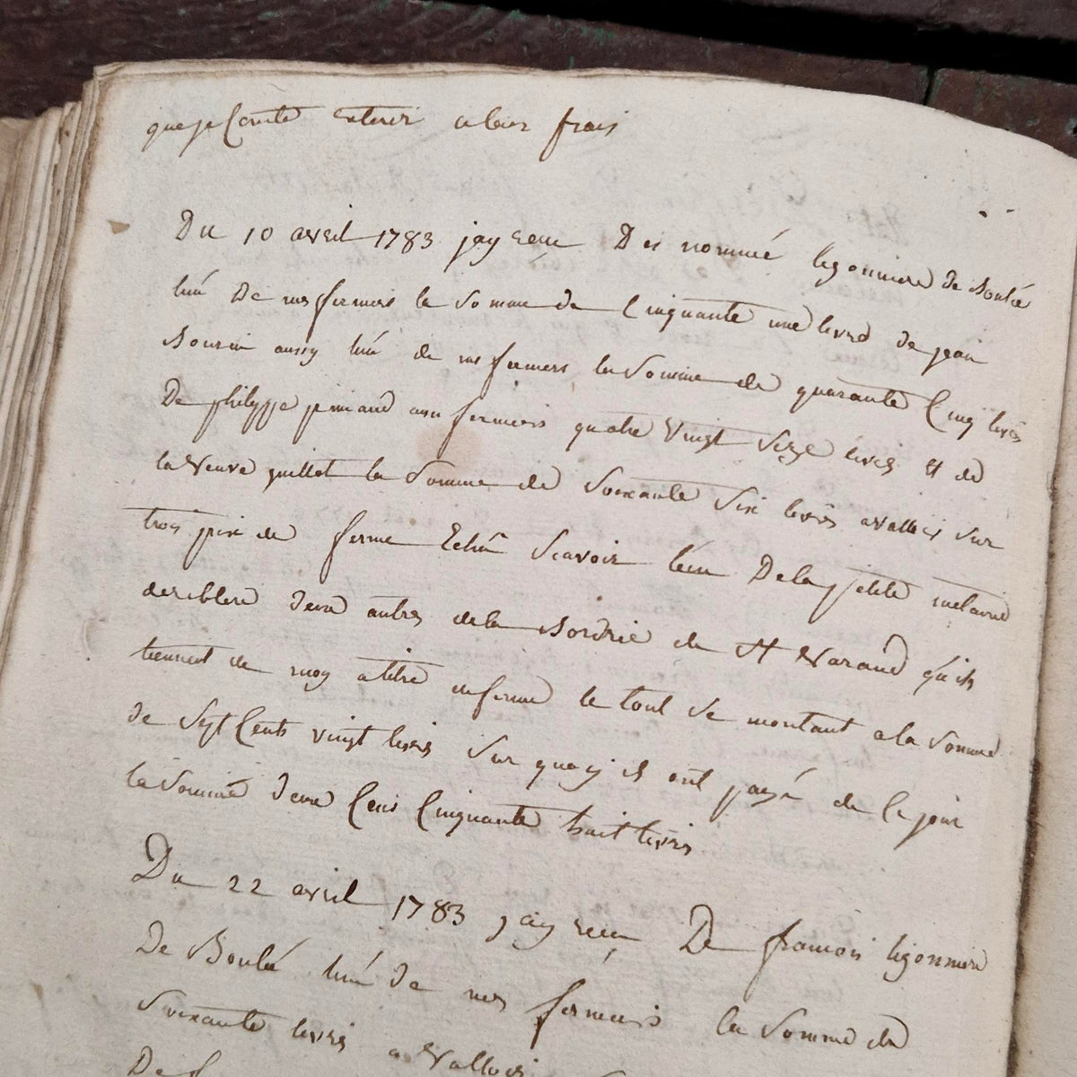 Ancien registre manuscrit -  Fin XVIIIe / Début XIXe