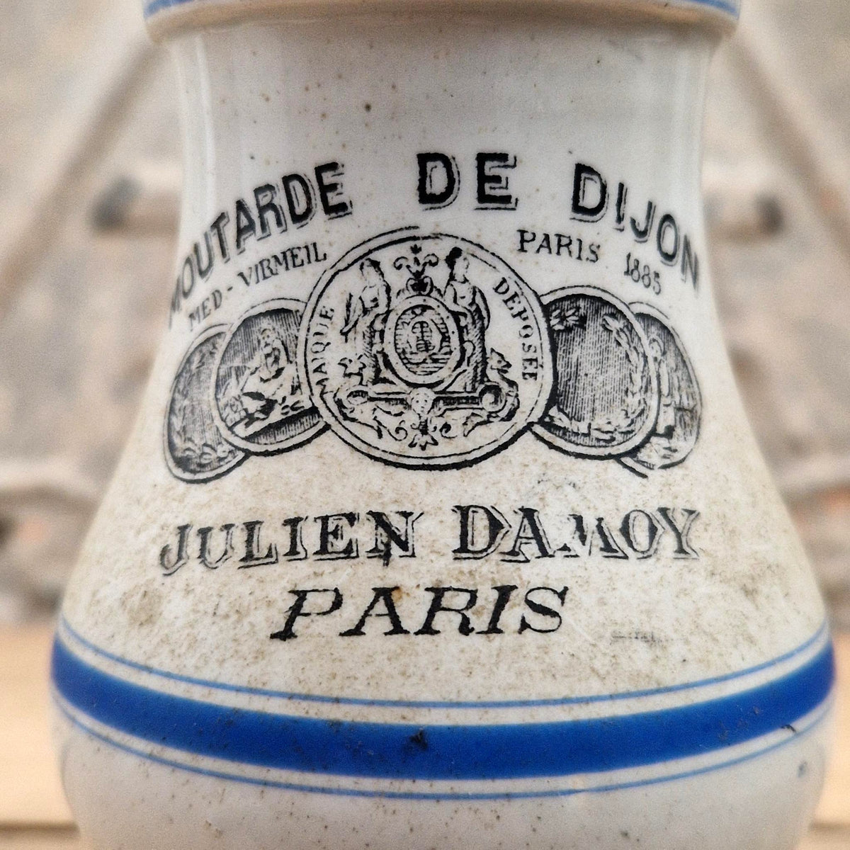 Antique "Julien Damoy" Dijon mustard jar - 19th century