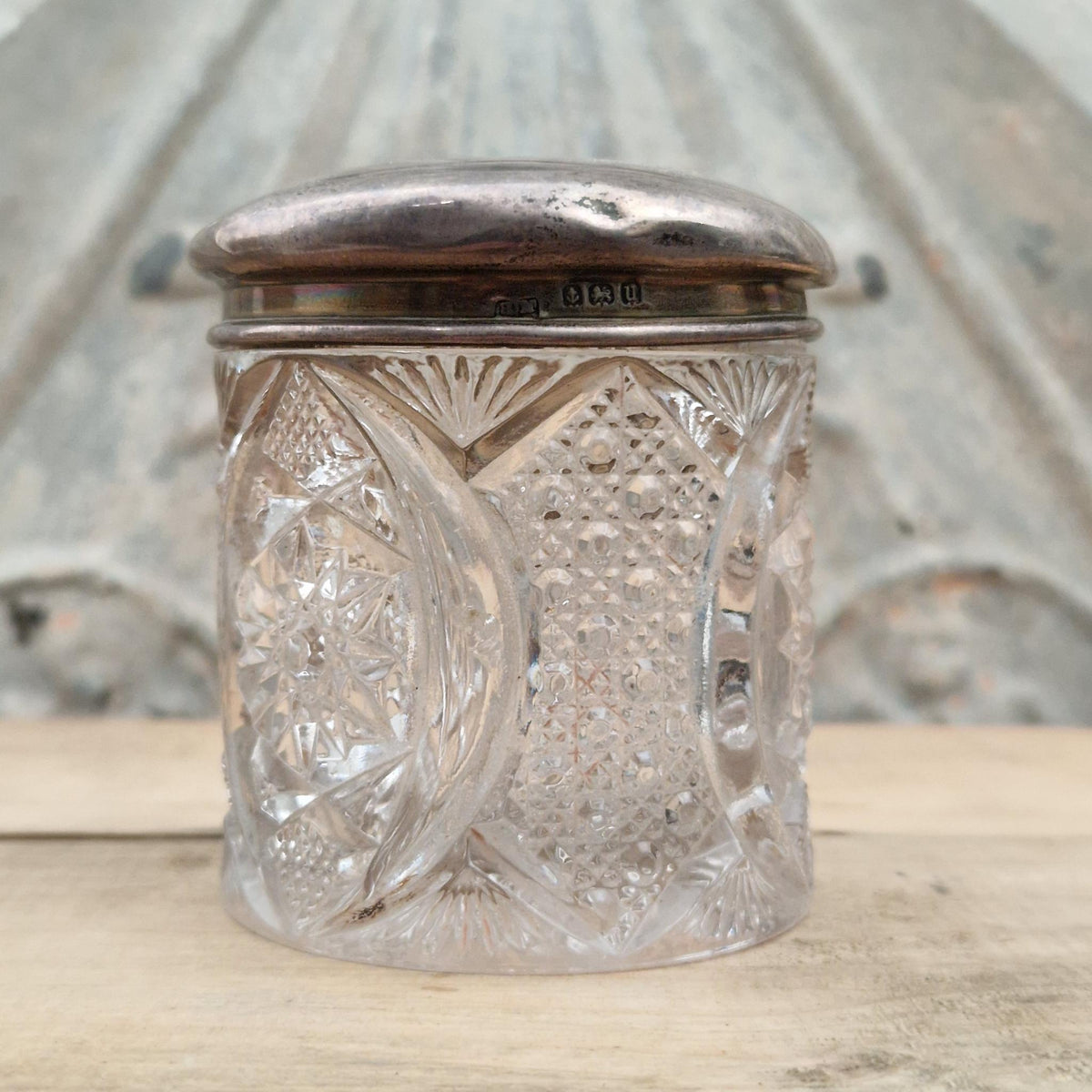 Antique glass and silver cosmetic bottle - Henry Matthews