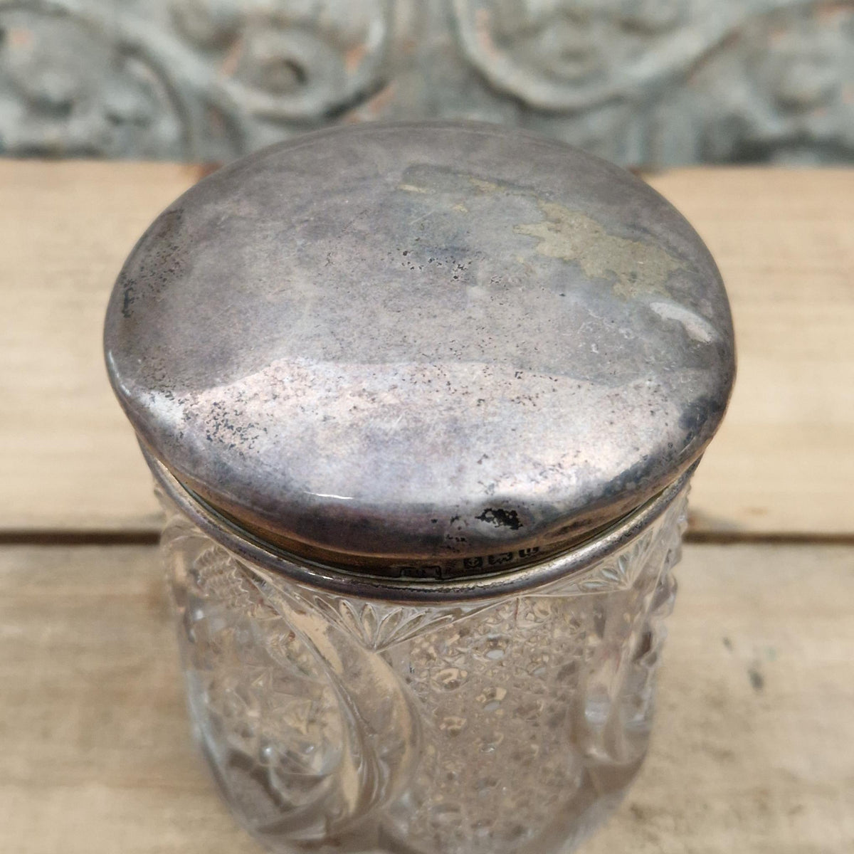 Antique glass and silver cosmetic bottle - Henry Matthews