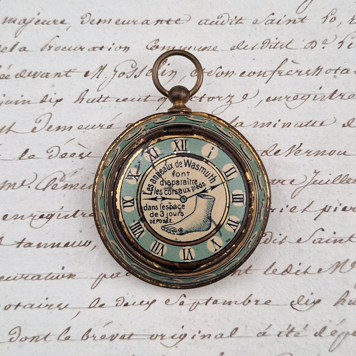 Rare watch-shaped box "Wasmuth Rings" - Late 19th century