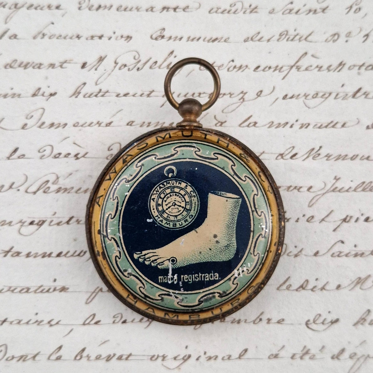 Rare watch-shaped box "Wasmuth Rings" - Late 19th century