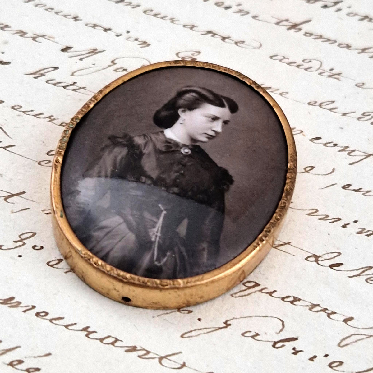 Rare Médaillon photo sur émail - Lafon de Camarsac, 1863