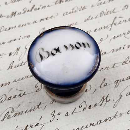 Ancien bouton d’orgue « Basson » - Céramique émaillée