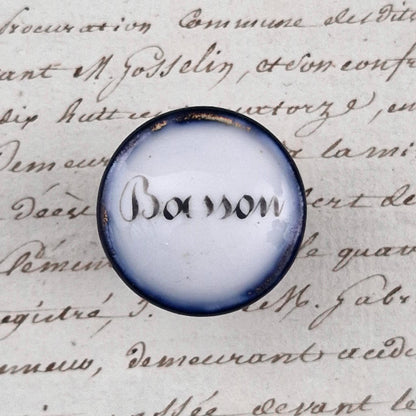 Ancien bouton d’orgue « Basson » - Céramique émaillée