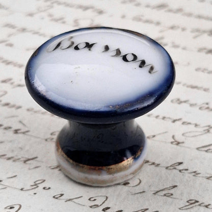 Ancien bouton d’orgue « Basson » - Céramique émaillée