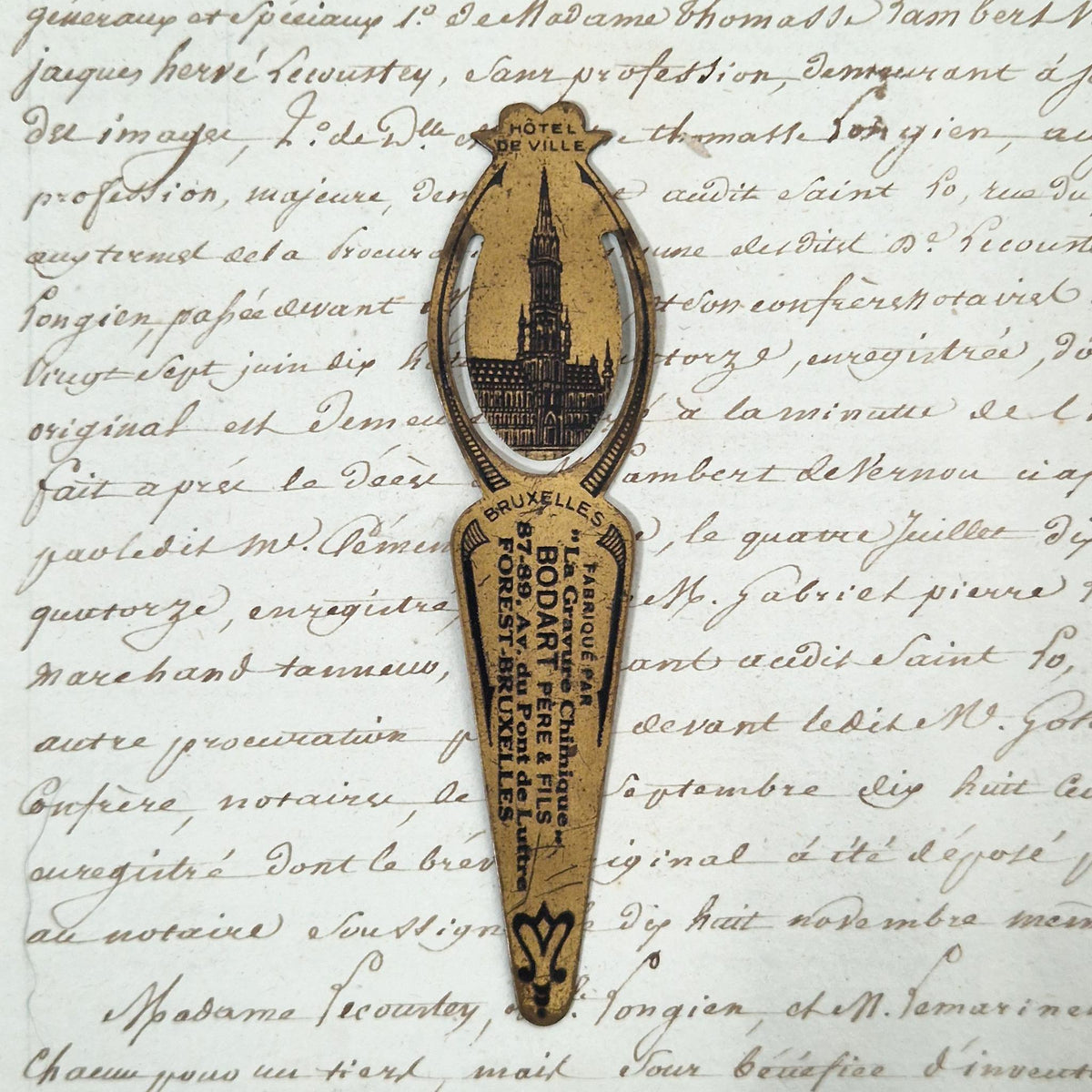 Ancien Marque-page publicitaire «  Bruxelles » - Début XXe