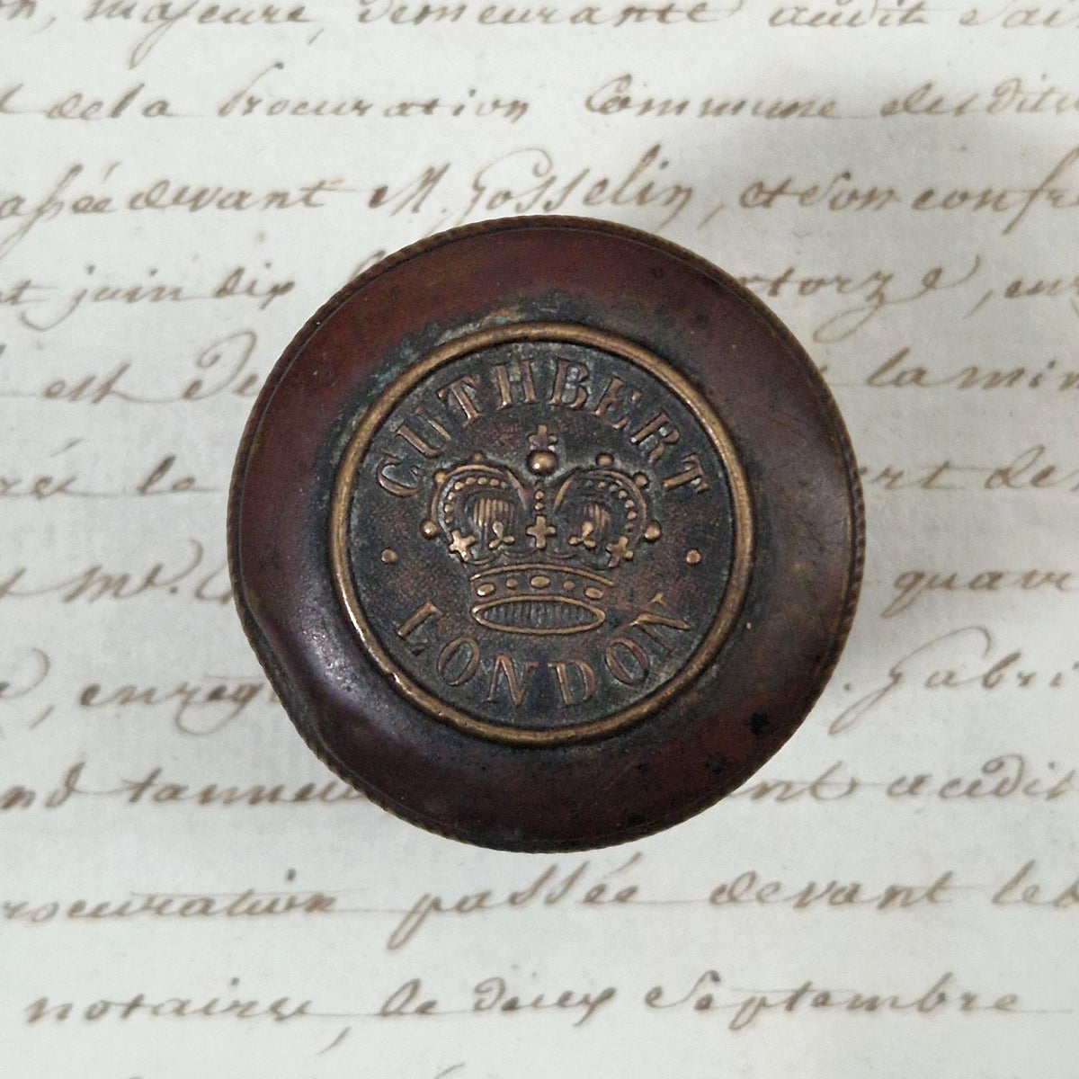 Boîte à plumes « Cuthbert London » en laiton -  fin XIXe