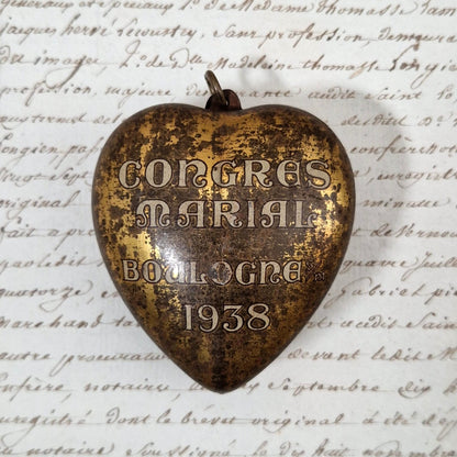 Boite Cœur / ex-voto du Congrès marial de Boulogne, 1938