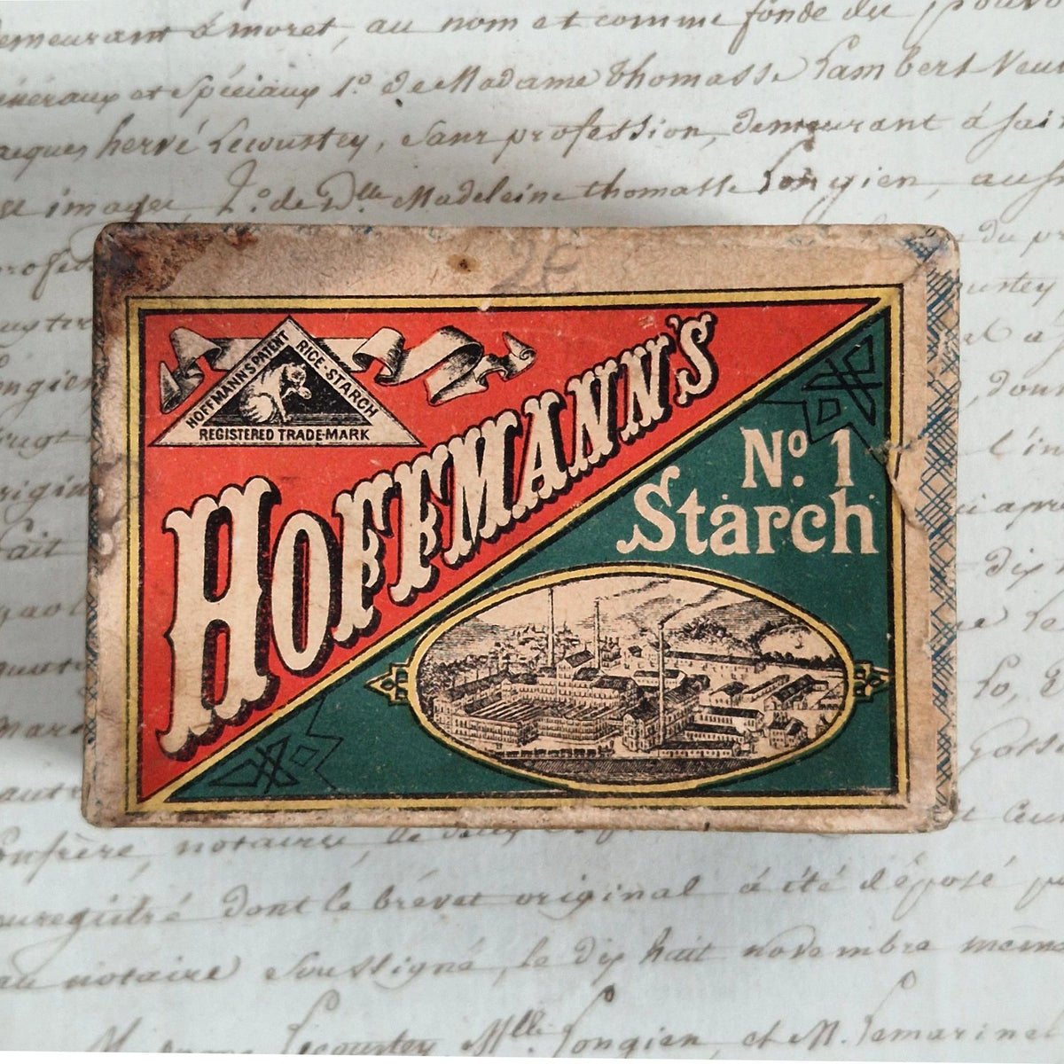 Rare ancienne boîte « Amidon au Chat » - Hoffmann