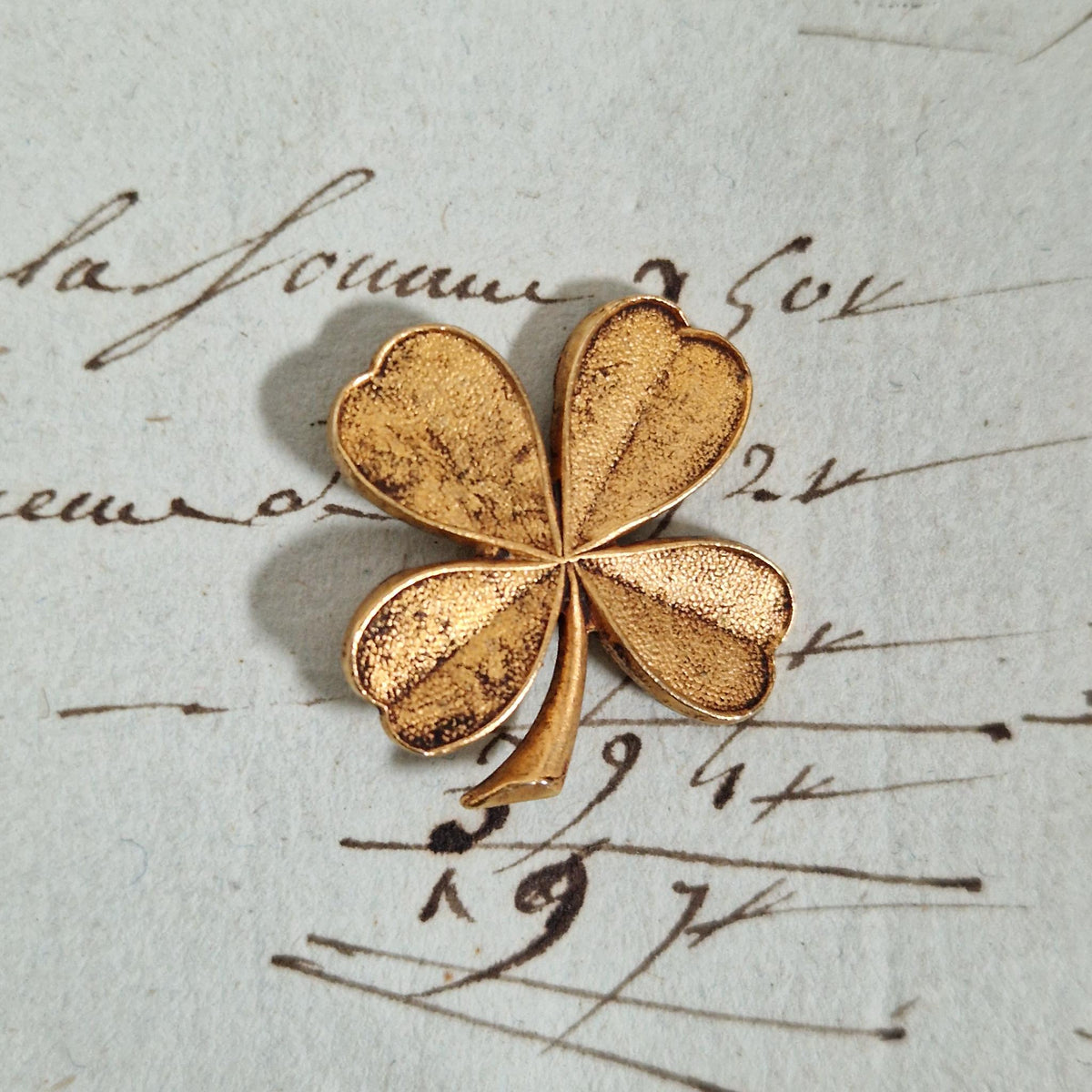 "Four-leaf clover" miniature brass ornament
