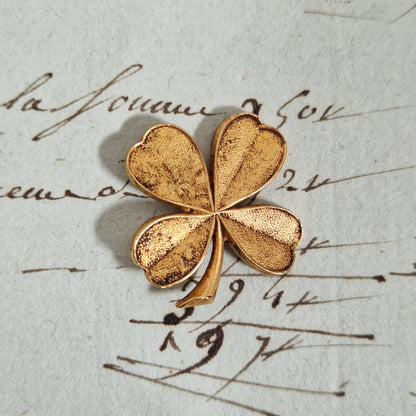 "Four-leaf clover" miniature brass ornament