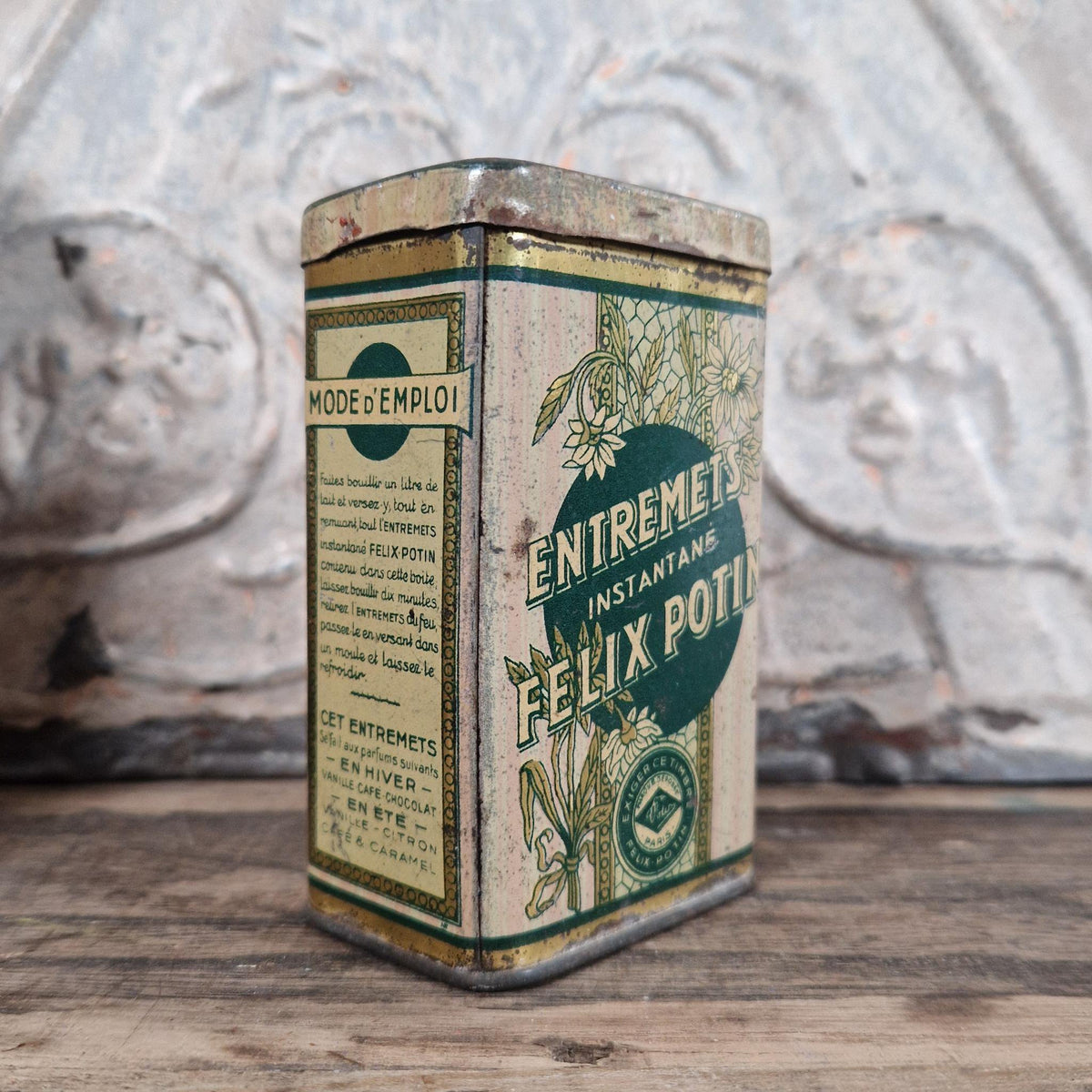 Félix Potin advertising tin "Instant dessert"