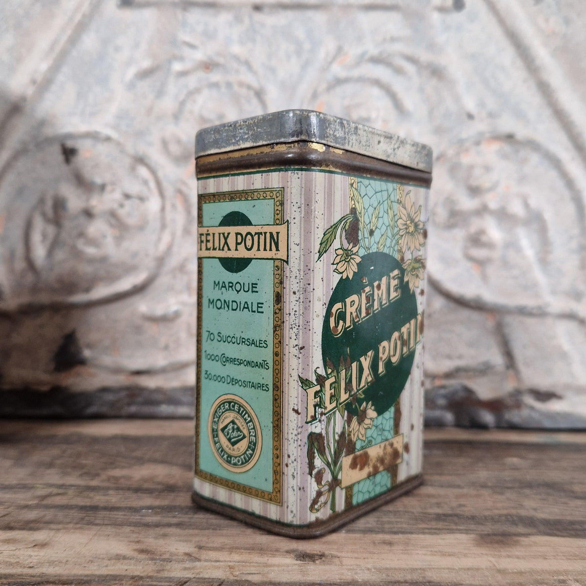 "Félix Potin Cream" advertising tin