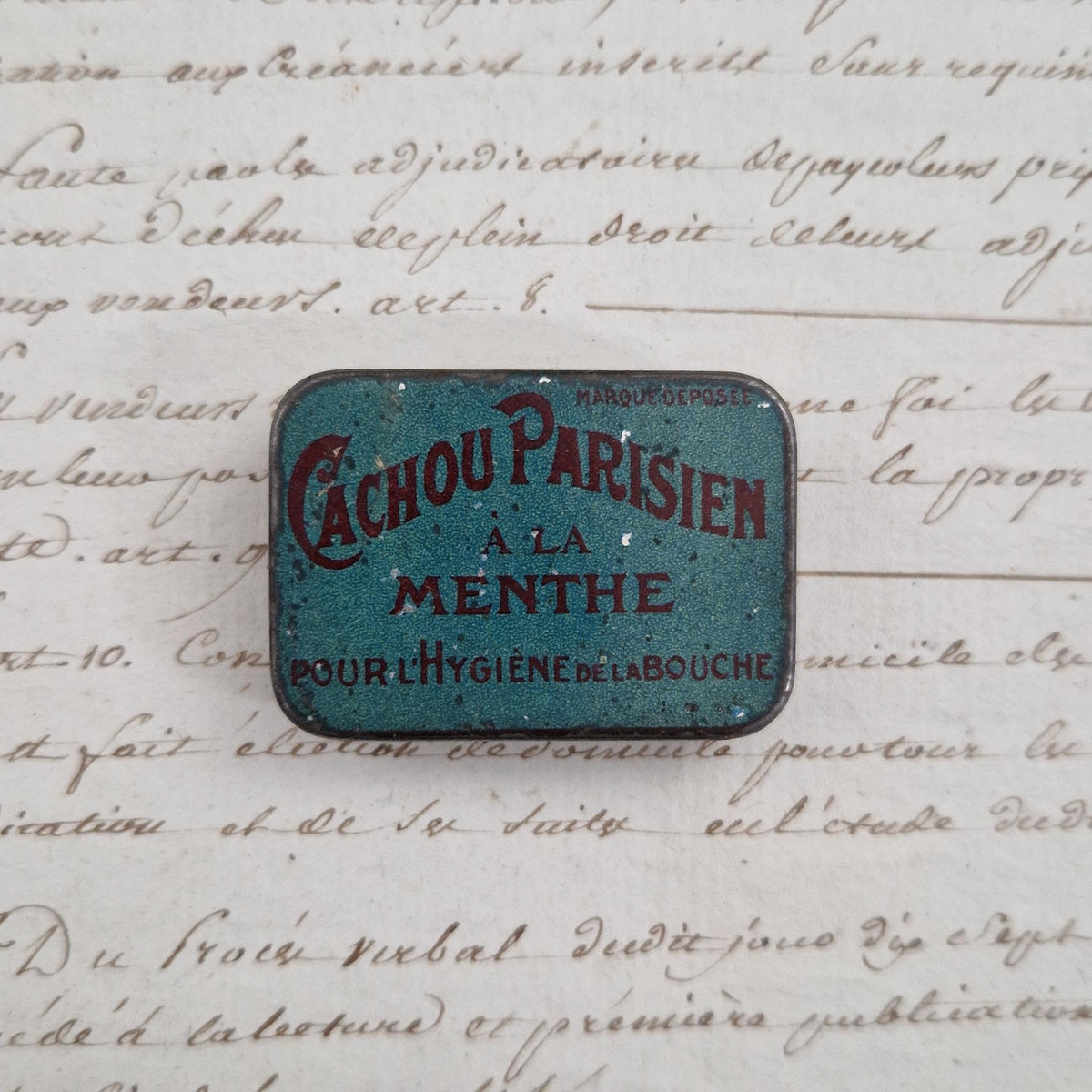 Vintage "Cachou Parisien mint" tin box