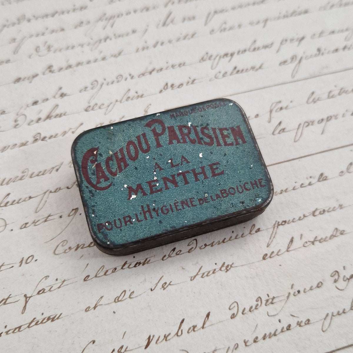 Vintage "Cachou Parisien mint" tin box