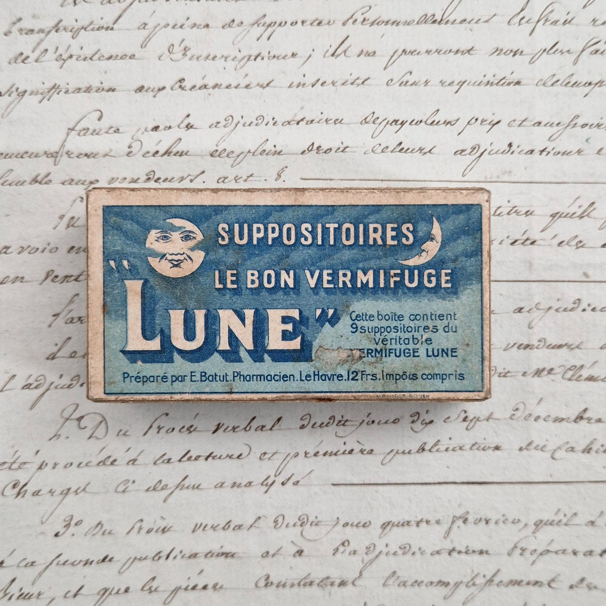 Rare ancienne boîte « Suppositoires LUNE »