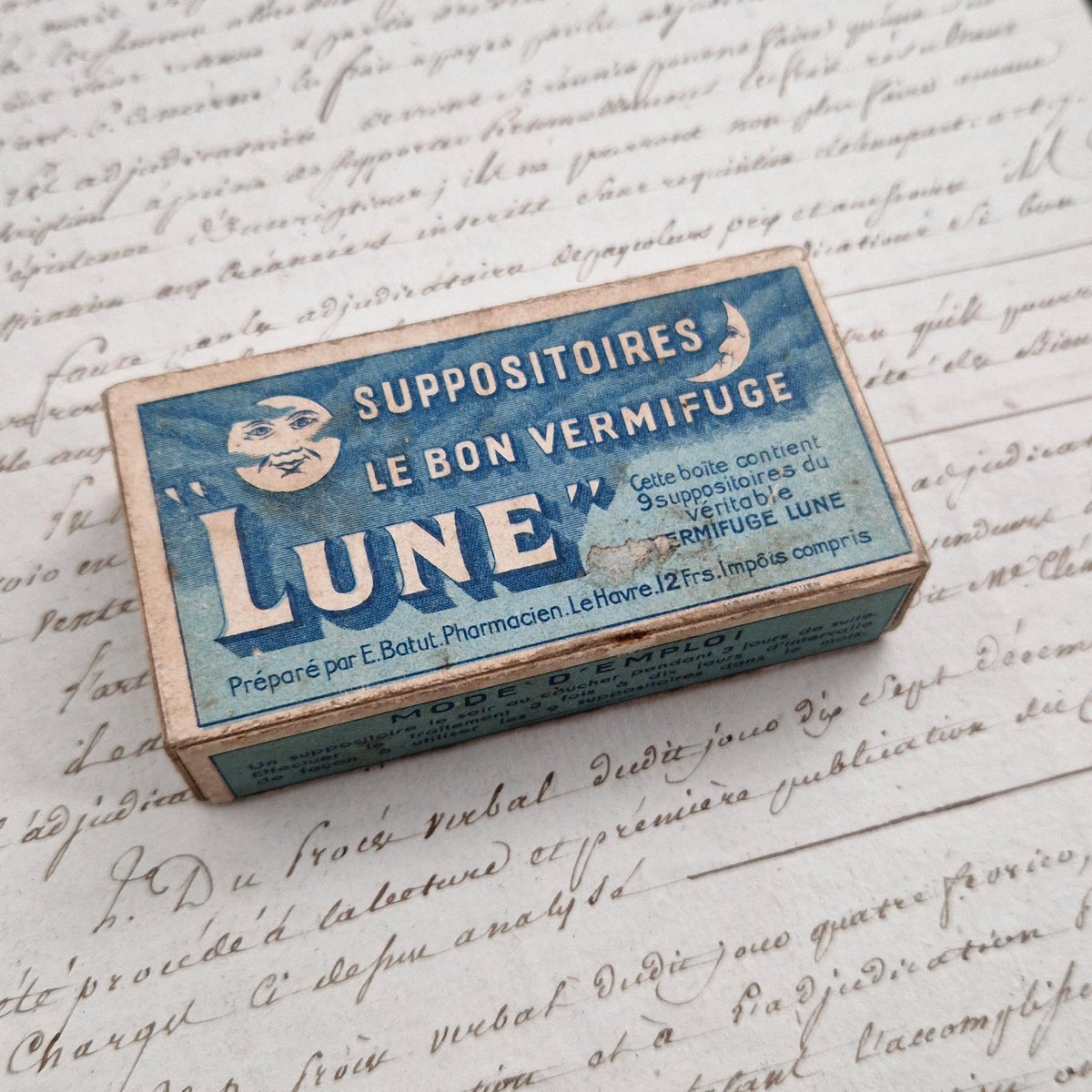 Rare ancienne boîte « Suppositoires LUNE »