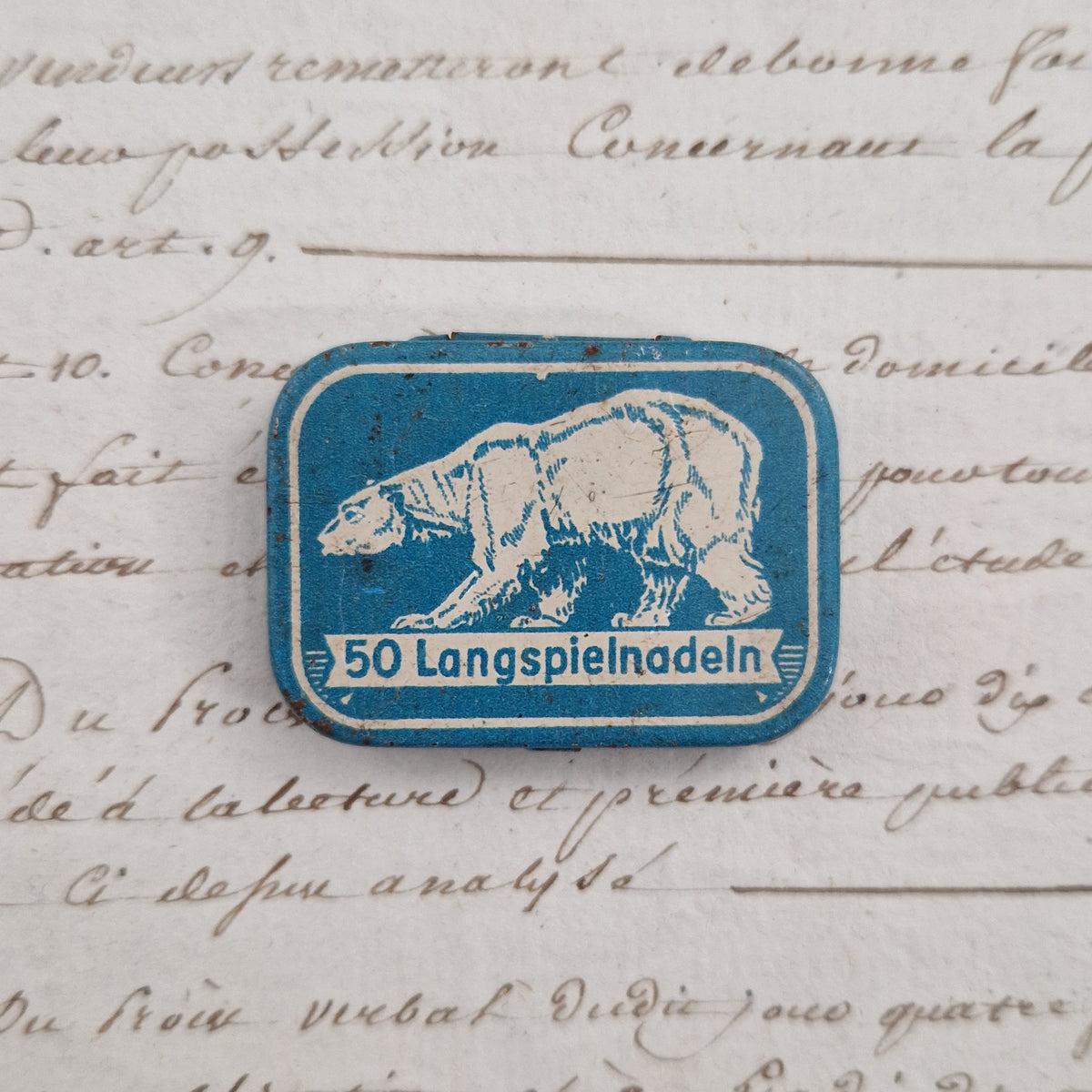 Boîte d’aiguilles de phonographe « Ours Blanc »