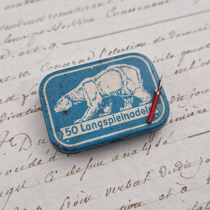 Boîte d’aiguilles de phonographe « Ours Blanc »