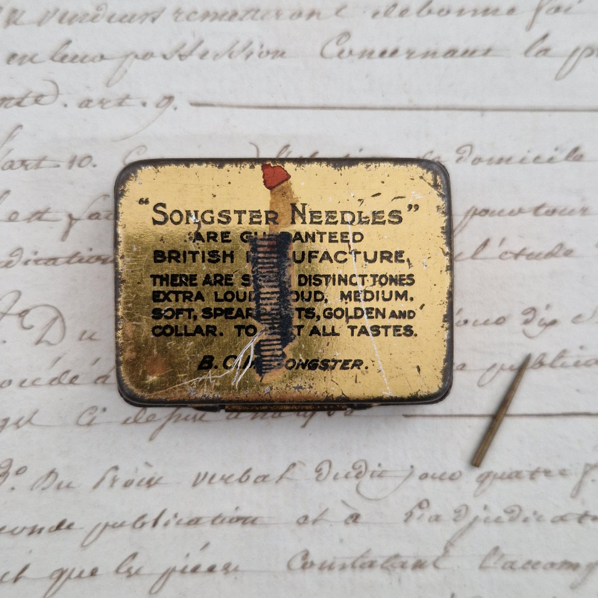 Boîte d'aiguilles pour gramophone « Songster »