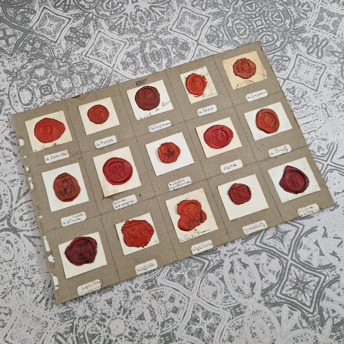 Collection de 15 sceaux armoriés - Blasons ouvragés