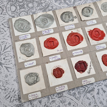 Antique heraldic seals - Red and silver-grey waxes