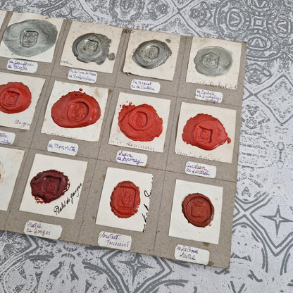 Antique heraldic seals - Red and silver-grey waxes