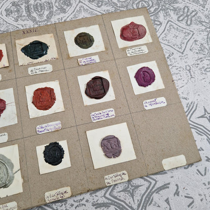 Collection of 14 antique polychrome seals