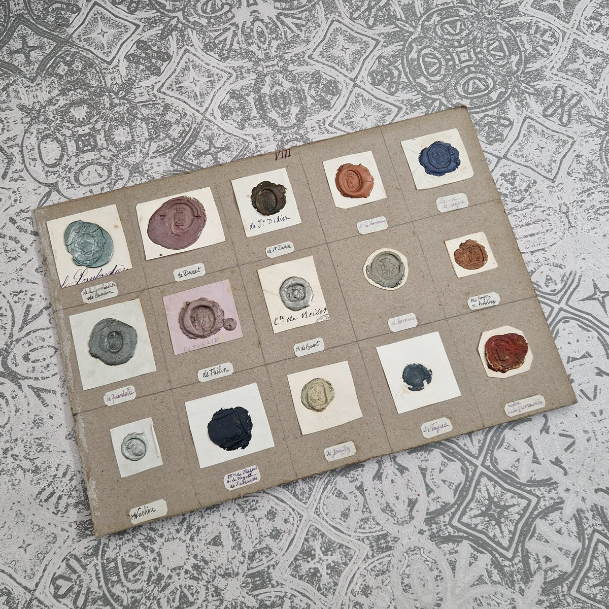 Sceaux polychromes - Cires pastel, bleues et argentées