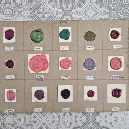 Antique polychrome seals - Pink & green waxes
